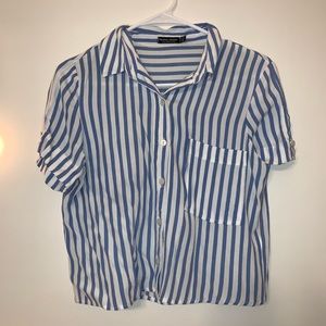 Striped crop top blouse